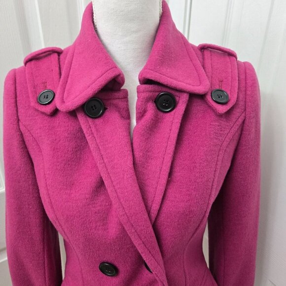 Pendleton Double-Breasted Coat Wool Blend XXS Womens Magenta Classic - Picture 5 of 16